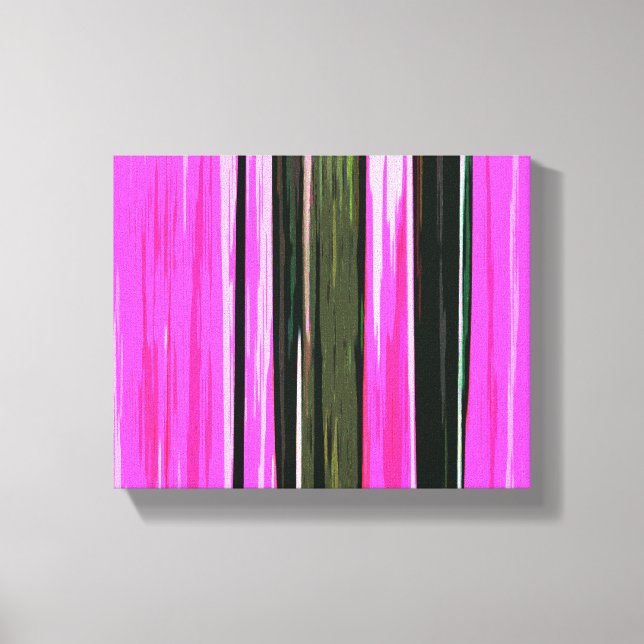 Impressão Em Tela Abstrato, Rosa E Vertical, Stripes 704 (Frente)