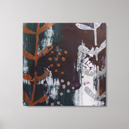 Impressão Em Tela Abstrato Silver e Arte de Cobre no Fundo Teal