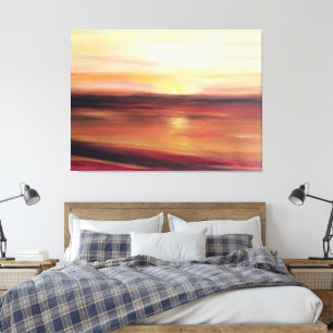 Impressão Em Tela Abstrato Sunset Art Contemporâneo Moderno