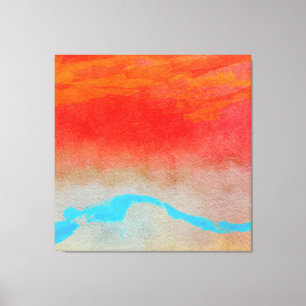 Impressão Em Tela Abstrato Sunset Oceano