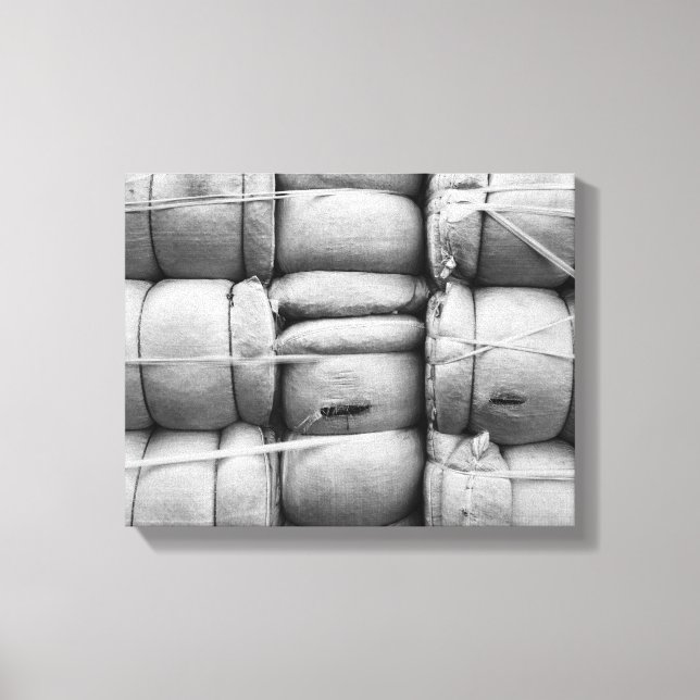 Impressão Em Tela Abstrato Textura em preto e branco (Frente)