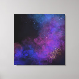 Impressão Em Tela Abstrato Tinta de Pintura Preta Púrpura