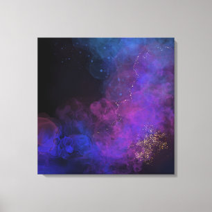 Impressão Em Tela Abstrato Tinta de Pintura Preta Púrpura Púrpura