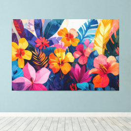 Impressão Em Tela Abstrato tropical