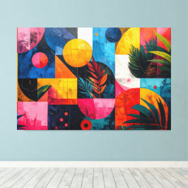 Impressão Em Tela Abstrato tropical