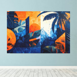 Impressão Em Tela Abstrato tropical 004