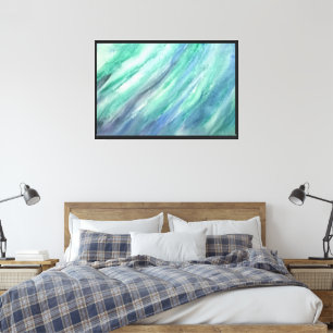 Impressão Em Tela Abstrato Verde Arte Azul Moderna Contemporânea