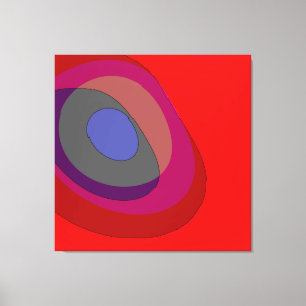 Impressão Em Tela Abstrato vermelho 714 - vibrações da década de 197
