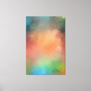 Impressão Em Tela Abstrato Vermelho Azul Azul Verde Cor Moderna Amar