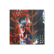 Abstrato Vermelho, Azul, Tons da Terra com Elema V
