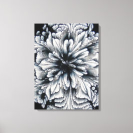 Impressão Em Tela Abstrato White Oil Paint Flower Art