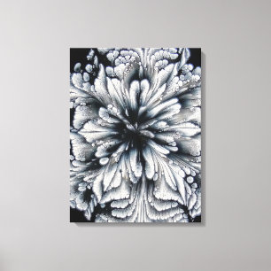 Impressão Em Tela Abstrato White Oil Paint Flower Art