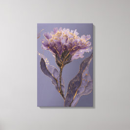 Impressão Em Tela Açafrão Roxo Inspirado em Acentos Dourados Florais