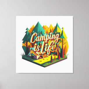 Impressão Em Tela Acampamento é Vida
