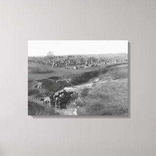 Impressão Em Tela Acampamento indiano de Lakota na argila branca