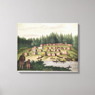 Impressão Em Tela Acampamento indiano na ilha de Quadra