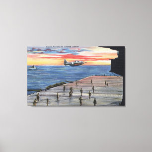 Impressão Em Tela Ação a bordo do porta-aviões - marinho dos E.U.