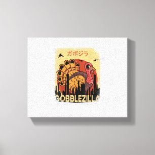 Impressão Em Tela Ação de Graças Gobblezilla Turkey _1