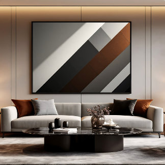 Impressão Em Tela Acento Abstrato Minimalista em Cobre
