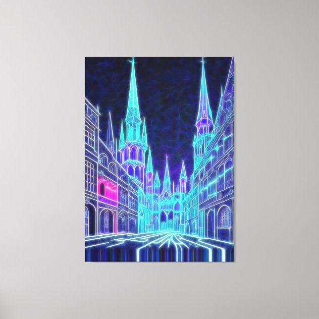 Impressão Em Tela Acrópole em curvas (Frente)