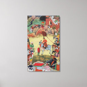 Impressão Em Tela Adham Khan que paga a homenagem a Akbar em