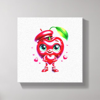 Impressão Em Tela "Adorable Cherry Heart Wall Art"