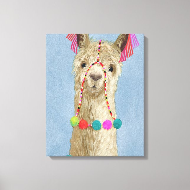 Impressão Em Tela Adorned Llama - Beige (Frente)