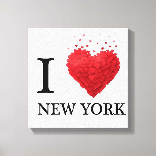 Impressão Em Tela Adoro New York Hearts (Frente)