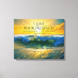 Impressão Em Tela Adoro Sua Presença, Salmo 16:11 Ocean Sunset