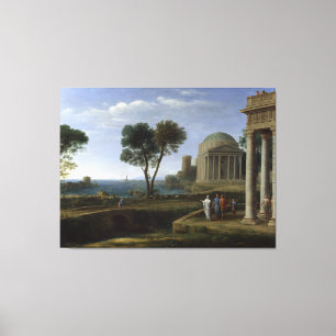 Impressão Em Tela Aeneas em Delos Claude Lorrain - Paisagem grega
