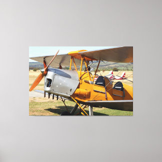 Impressão Em Tela Aeronave de biplano amarelo Tiger Moth