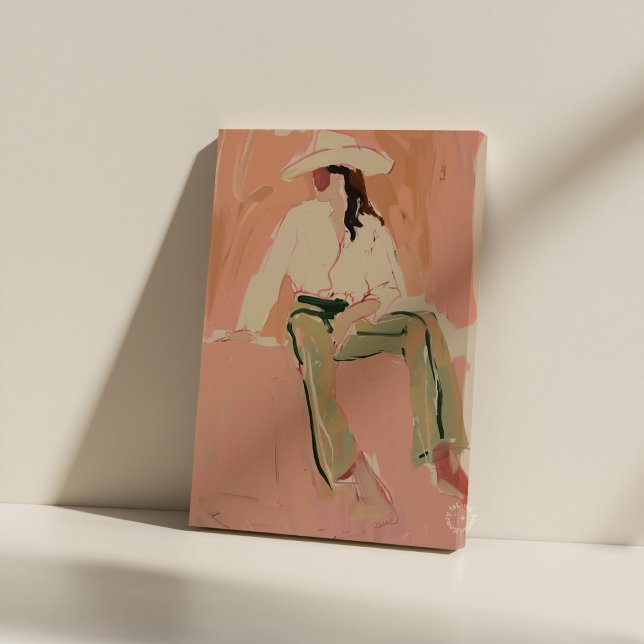 Impressão Em Tela Aestética Cowgirl Esticada (cowgirl aesthetic wall art, western boho canvas print, rustic cowgirl decor print, vintage western a)