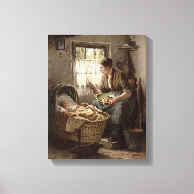 Impressão Em Tela Afetação materna (óleo na canvas) (Frente)