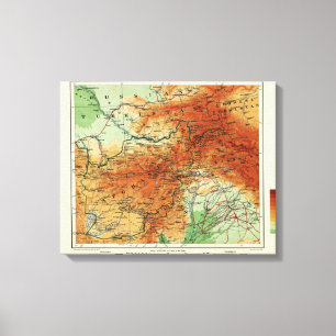 Impressão Em Tela AfghanistanPanoramic MapAfghanistan