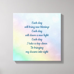 Impressão Em Tela Afirmação inspirada do arco-íris pastel pálido