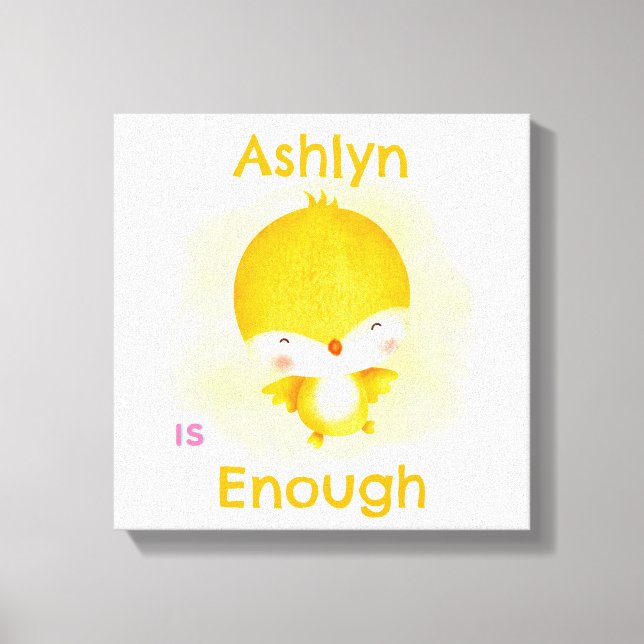 Impressão Em Tela Afirmação Personalizada para Crianças | Pássaro Am (Frente)