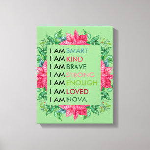 Impressão Em Tela Afirmações Positivas Personalizadas Para Crianças