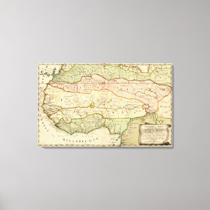 Impressão Em Tela África OcidentalMapa PanorâmicoÁfrica Ocidental