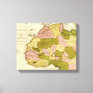 Impressão Em Tela África OcidentalMapa PanorâmicoÁfrica Ocidental 2