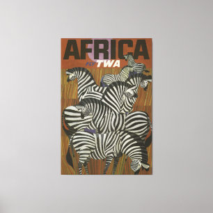 Impressão Em Tela África Viagens vintage Zebra Safari