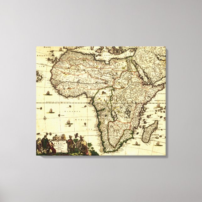Impressão Em Tela ÁfricaMapa PanorâmicoÁfrica 2 (Frente)