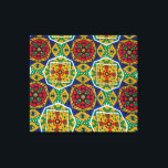 Impressão Em Tela African Geometric Mosaic Ankole Style Textile Prin<br><div class="desc">Elevate your space with this vibrant African geometric mosaic textile print, inspired by the intricate traditional Ankole style. This dynamic pattern features a captivating array of repeating geometric forms, including interlocking octagons, diamonds, and squares, all adorned with smaller, detailed motifs in a rich palette of deep red, electric blue, forest...</div>