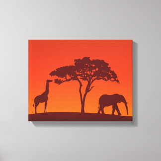 Impressão Em Tela African Safari Silhouette - Impressão de tela