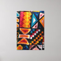 Afro Geometric Block Abstract Tribal Pattern Fabri