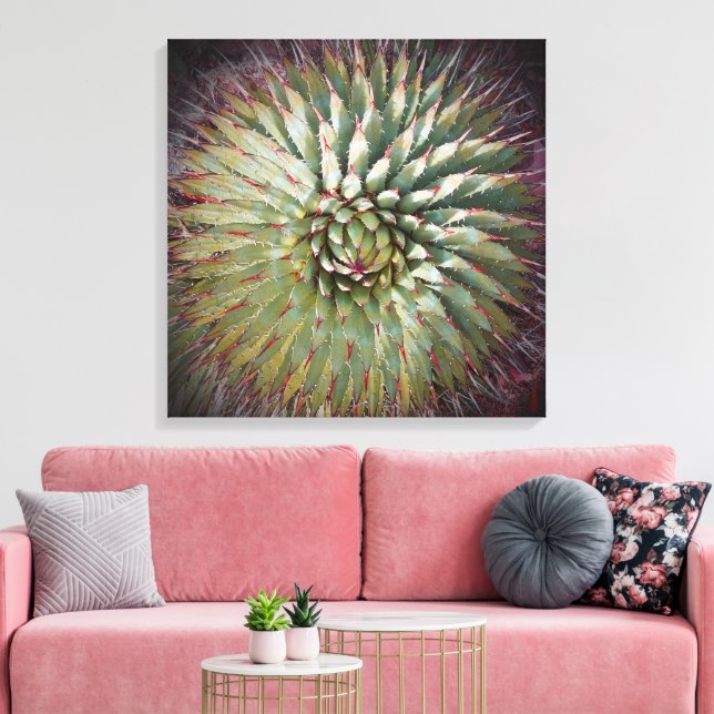Impressão Em Tela Agave Spikes Green Fine Art Square (Insitu(Sala de estar))