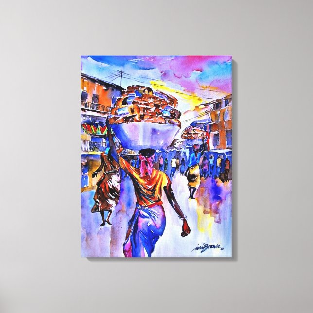 Impressão Em Tela Agege Bread de Ini Brown (Frente)