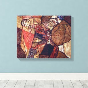 Impressão Em Tela Agonia, A Luta da Morte por Egon Schiele