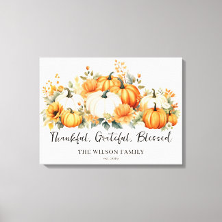 Impressão Em Tela Agradeço à família de abençoados Pumpkins.