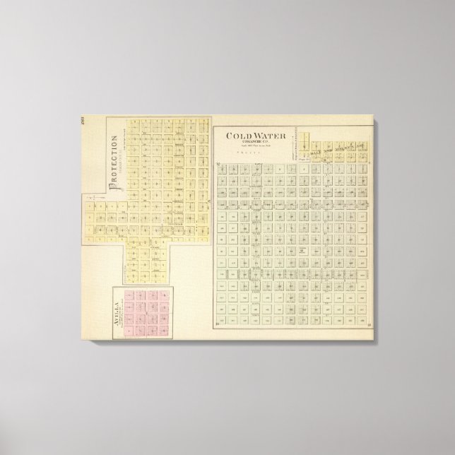 Impressão Em Tela Água Fria, Proteção, Avilla, Kansas (Frente)