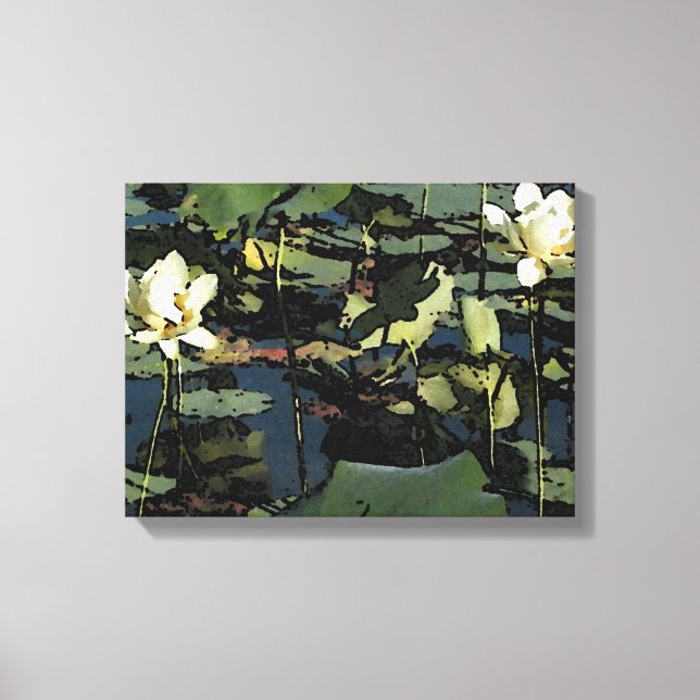 Impressão Em Tela Água Lily Blossoms (Frente)